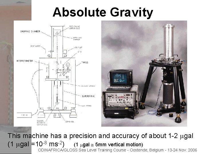 Absolute Gravity This machine has a precision and accuracy of about 1 -2 mgal