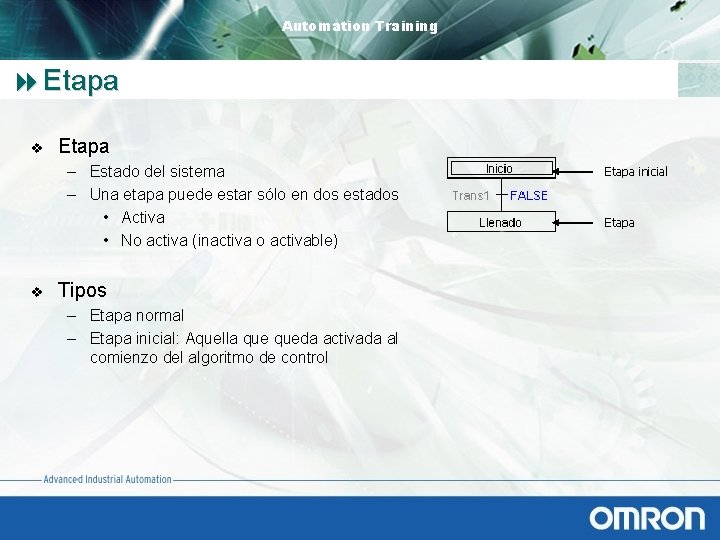 Automation Training 8 Etapa v Etapa – Estado del sistema – Una etapa puede