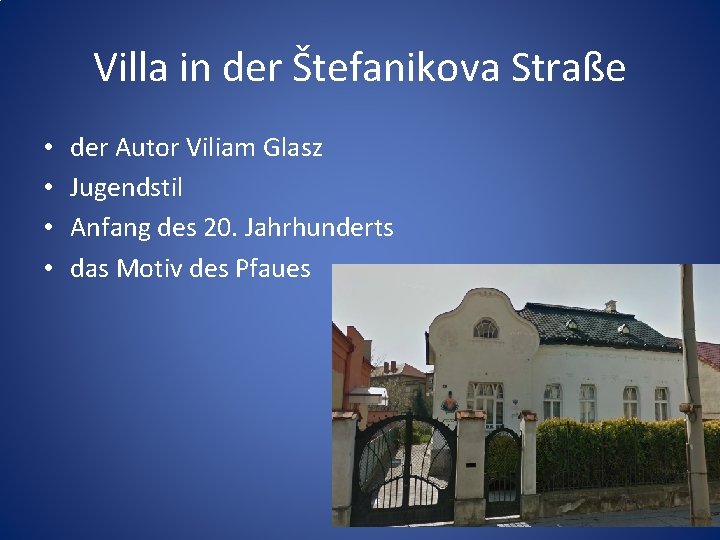 Villa in der Štefanikova Straße • • der Autor Viliam Glasz Jugendstil Anfang des
