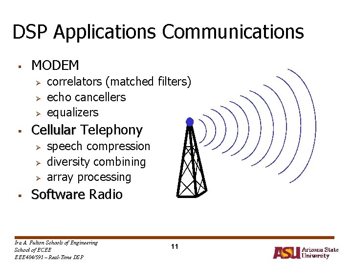 DSP Applications Communications § MODEM Ø Ø Ø § Cellular Telephony Ø Ø Ø DSP Applications Communications § MODEM Ø Ø Ø § Cellular Telephony Ø Ø Ø