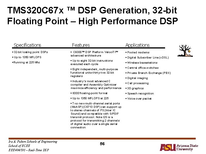 TMS 320 C 67 x ™ DSP Generation, 32 -bit Floating Point – High TMS 320 C 67 x ™ DSP Generation, 32 -bit Floating Point – High