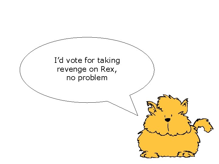 I’d vote for taking revenge on Rex, no problem I’d vote for taking revenge on Rex, no problem