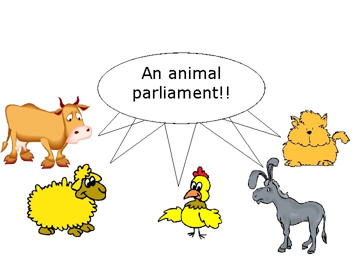 An animal parliament!! An animal parliament!!