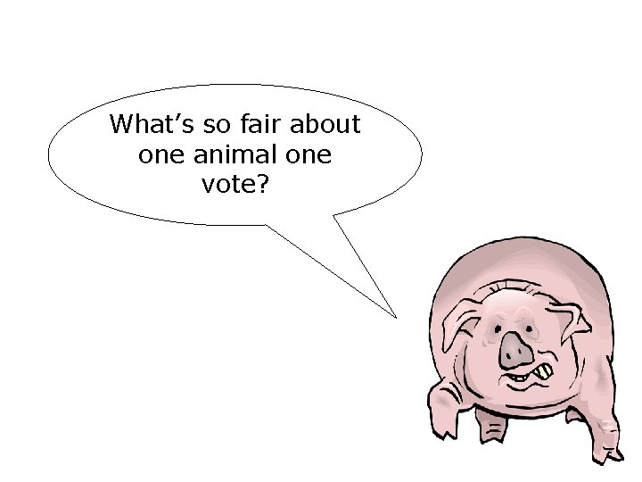 What’s so fair about one animal one vote? What’s so fair about one animal one vote?
