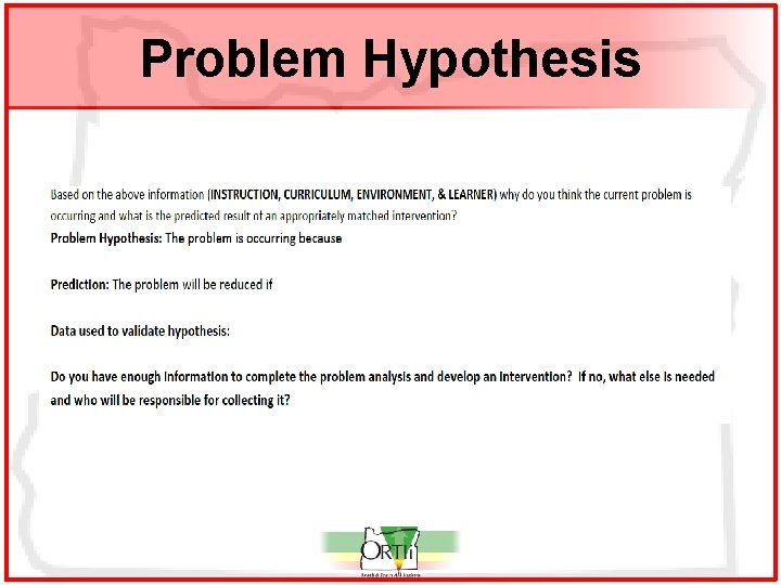 Problem Hypothesis 