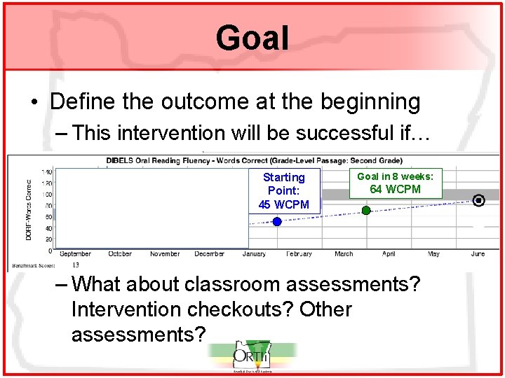 Goal • Define the outcome at the beginning – This intervention will be successful