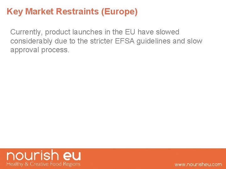 Key Market Restraints (Europe) Currently, product launches in the EU have slowed considerably due