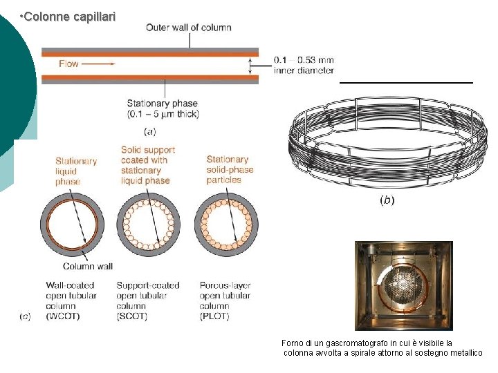  • Colonne capillari Forno di un gascromatografo in cui è visibile la colonna