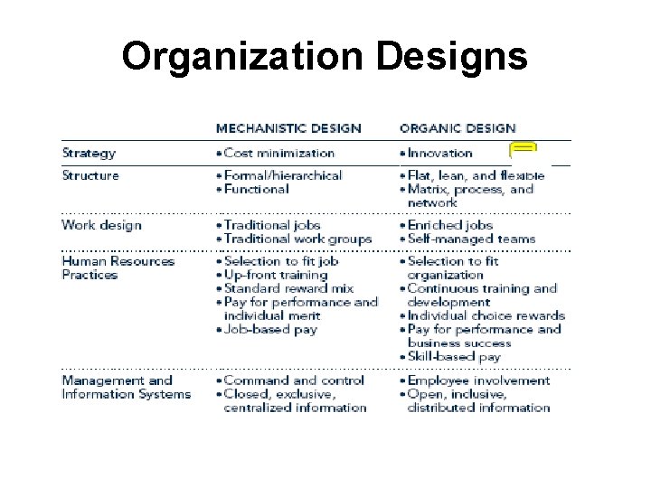 Organization Designs Organization Designs
