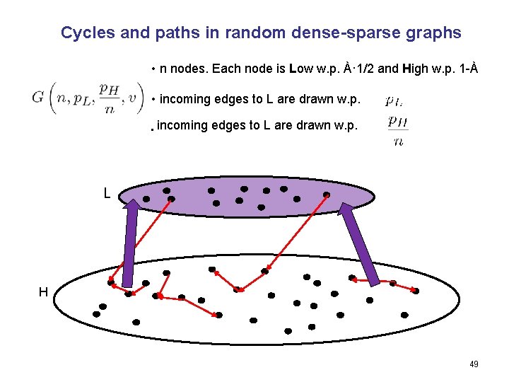 Cycles and paths in random dense-sparse graphs • n nodes. Each node is Low