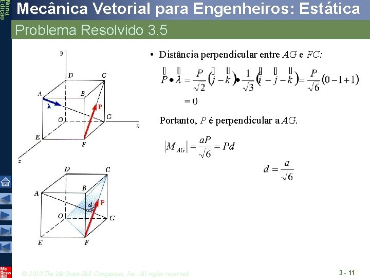 Nona Edição Mecânica Vetorial para Engenheiros: Estática Problema Resolvido 3. 5 • Distância perpendicular