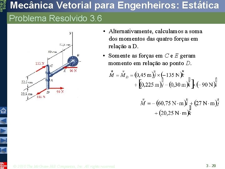 Nona Edição Mecânica Vetorial para Engenheiros: Estática Problema Resolvido 3. 6 • Alternativamente, calculamos