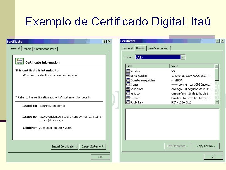 Exemplo de Certificado Digital: Itaú 