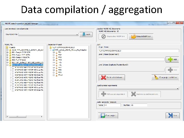 Data compilation / aggregation 