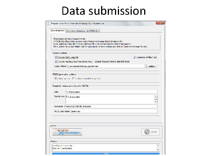 Data submission 