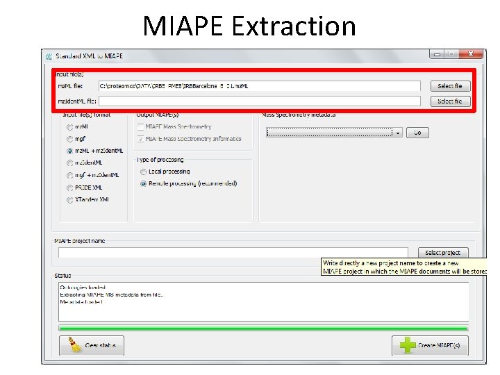 MIAPE Extraction 