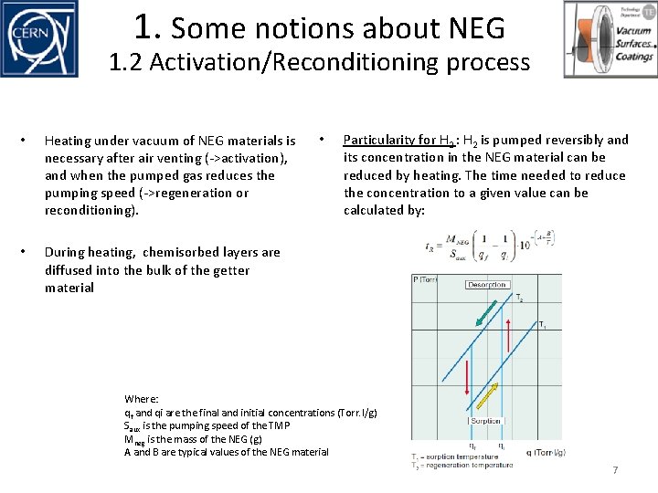 1. Some notions about NEG 1. 2 Activation/Reconditioning process • Heating under vacuum of 1. Some notions about NEG 1. 2 Activation/Reconditioning process • Heating under vacuum of