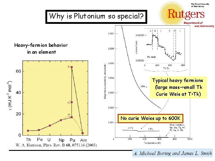 Why is Plutonium so special? Heavy-fermion behavior in an element Typical heavy fermions (large