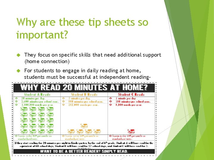 Why are these tip sheets so important? They focus on specific skills that need