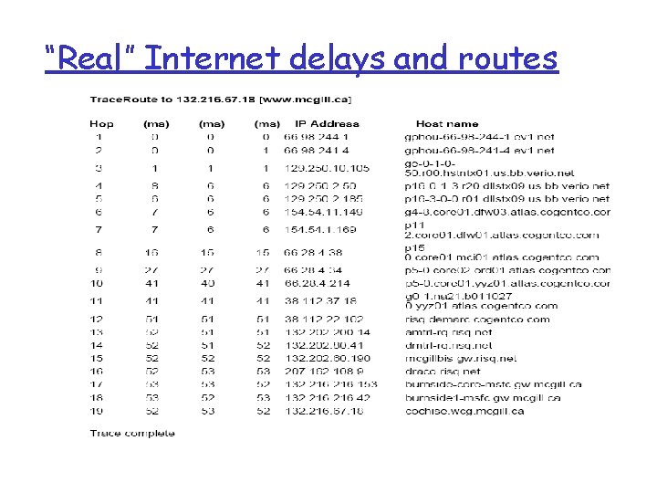 “Real” Internet delays and routes trans-oceanic link 