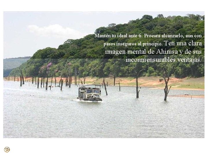 Mantén tu ideal ante ti. Procura alcanzarlo, aun con pasos inseguros al principio. Ten Mantén tu ideal ante ti. Procura alcanzarlo, aun con pasos inseguros al principio. Ten