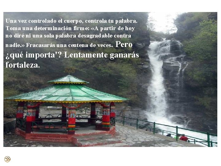 Una vez controlado el cuerpo, controla tu palabra. Toma una determinación firme: «A partir Una vez controlado el cuerpo, controla tu palabra. Toma una determinación firme: «A partir