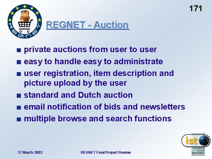 171 REGNET - Auction private auctions from user to user easy to handle easy