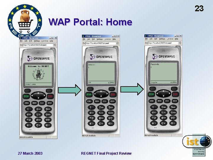 23 WAP Portal: Home 27 March 2003 REGNET Final Project Review 