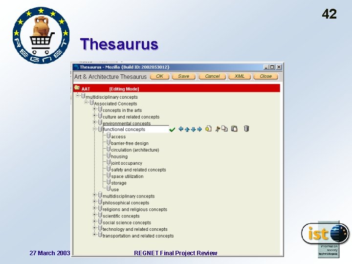 42 Thesaurus 27 March 2003 REGNET Final Project Review 