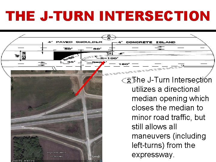 THE J-TURN INTERSECTION The J-Turn Intersection utilizes a directional median opening which closes the