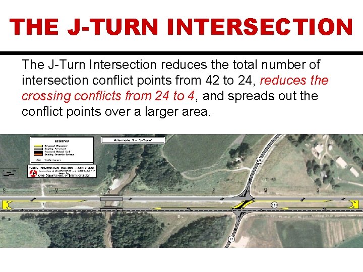 THE J-TURN INTERSECTION The J-Turn Intersection reduces the total number of intersection conflict points