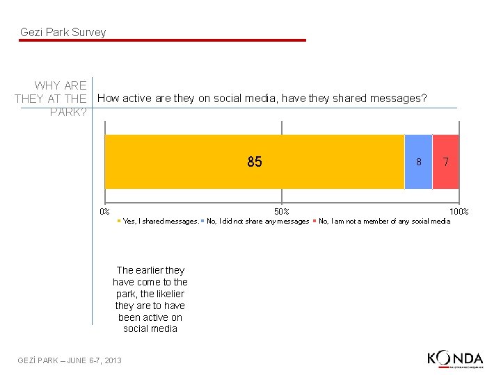 Gezi Park Survey WHY ARE THEY AT THE How active are they on social