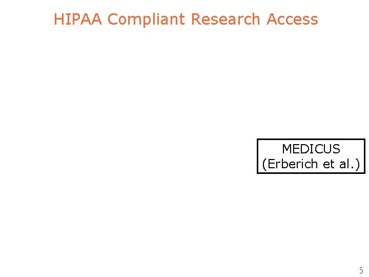 HIPAA Compliant Research Access MEDICUS (Erberich et al. ) 26 HIPAA Compliant Research Access MEDICUS (Erberich et al. ) 26