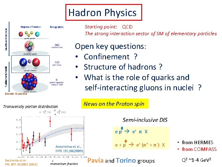 Hadron Physics Starting point: QCD The strong interaction sector of SM of elementary particles