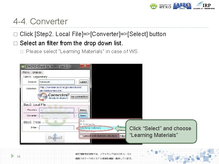 4 -4. Converter Click [Step 2. Local File]=>[Converter]=>[Select] button � Select an filter from