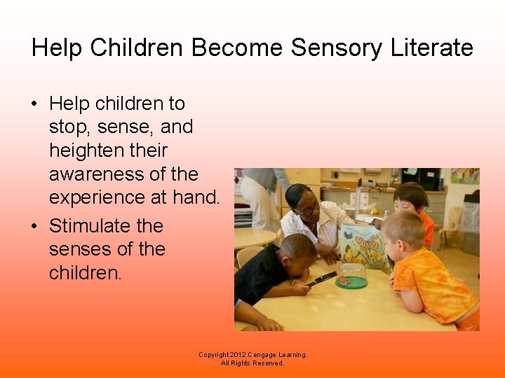 Help Children Become Sensory Literate • Help children to stop, sense, and heighten their Help Children Become Sensory Literate • Help children to stop, sense, and heighten their