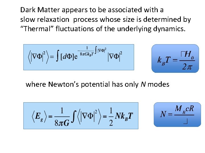 Dark Matter appears to be associated with a slow relaxation process whose size is