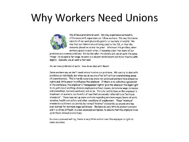 Why Workers Need Unions 