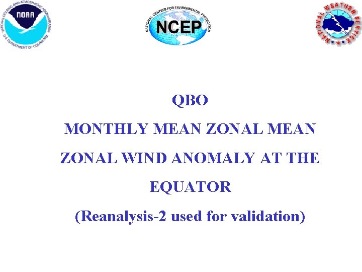 QBO MONTHLY MEAN ZONAL WIND ANOMALY AT THE EQUATOR (Reanalysis-2 used for validation) QBO MONTHLY MEAN ZONAL WIND ANOMALY AT THE EQUATOR (Reanalysis-2 used for validation)