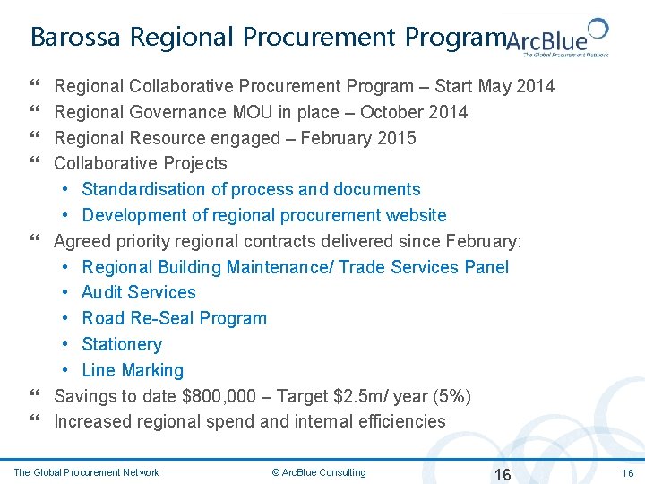 Barossa Regional Procurement Program } } Regional Collaborative Procurement Program – Start May 2014
