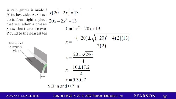 Copyright © 2014, 2010, 2007 Pearson Education, Inc. 30 