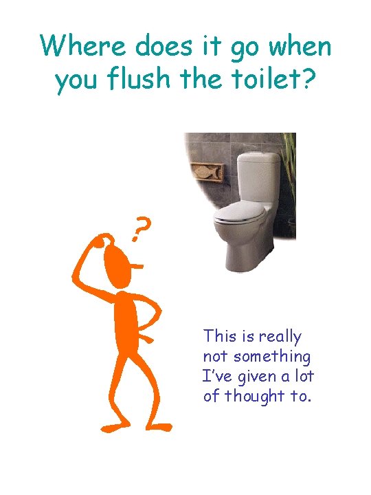 Where does it go when you flush the toilet? This is really not something Where does it go when you flush the toilet? This is really not something