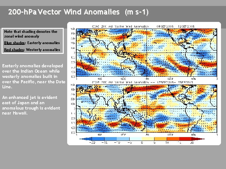 200 -h. Pa Vector Wind Anomalies (m s-1) Note that shading denotes the zonal