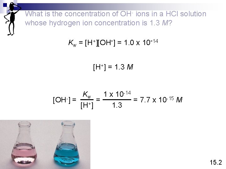 What is the concentration of OH- ions in a HCl solution whose hydrogen ion