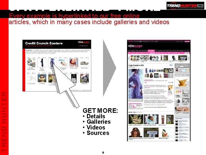 TREND HUNTER 3. HYPERLINKED 4 MORE Every example is hyperlinked to our free online