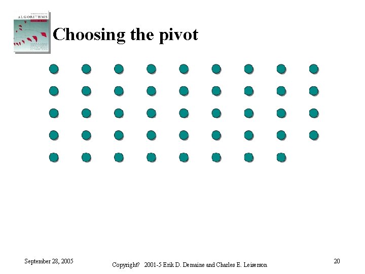 Choosing the pivot September 28, 2005 Copyright? 2001 -5 Erik D. Demaine and Charles