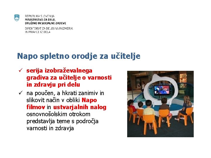 Napo spletno orodje za učitelje ü serija izobraževalnega gradiva za učitelje o varnosti in