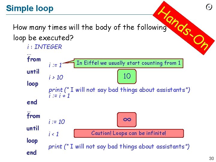 Ha n Simple loop How many times will the body of the following loop