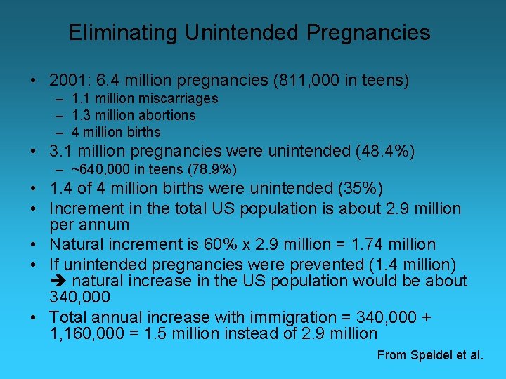 Eliminating Unintended Pregnancies • 2001: 6. 4 million pregnancies (811, 000 in teens) –
