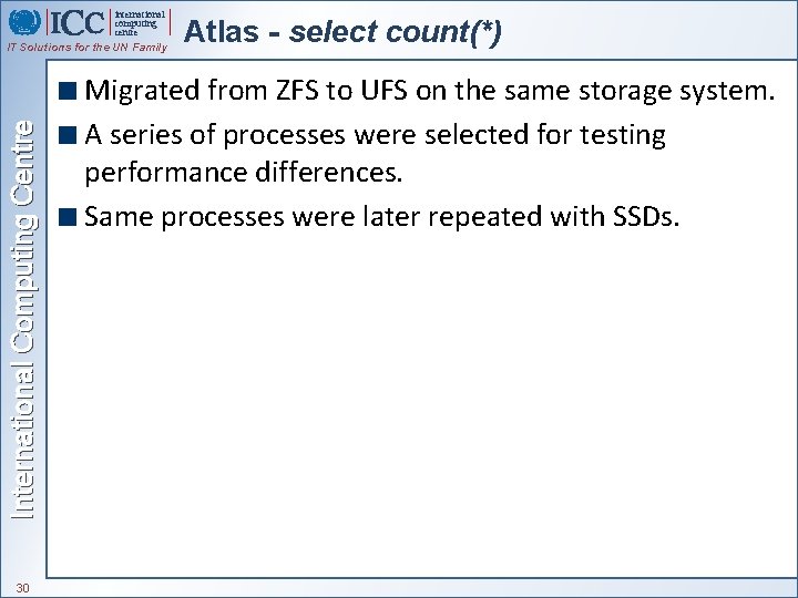 international computing centre International Computing Centre IT Solutions for the UN Family 30 Atlas